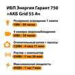 ИБП для котла Энергия Гарант 750 + Аккумулятор Grid 55 Ah 12 v (450Вт - 67мин) - ИБП и АКБ - ИБП для котлов - Магазин электрооборудования для дома ТурбоВольт